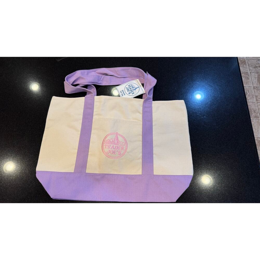 Trader Joes Lavender Lge 20"X14" Canvas Tote New w/Tag (1 Bag)